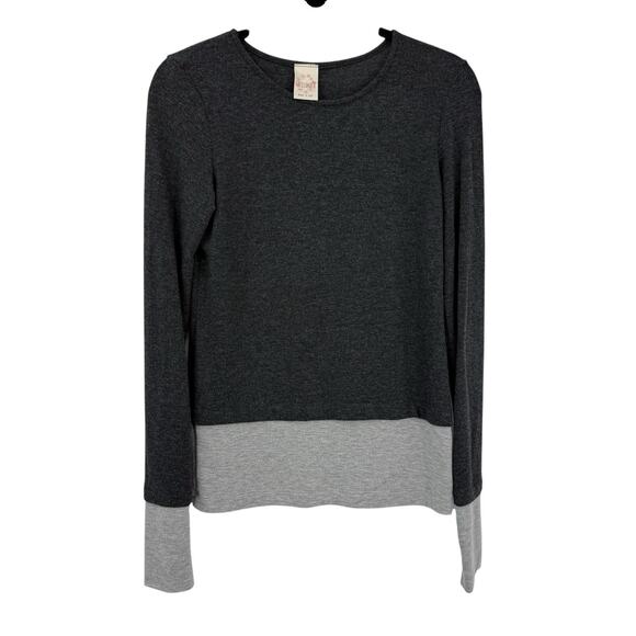 Freeloader two tone Long Sleeve Tee size small gray Roundneck Pullover - Picture 1 of 7